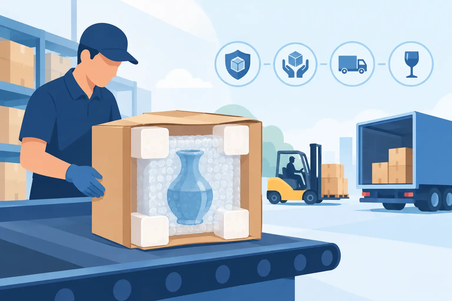Logistics εύθραυστων συσκευασιών με λιγότερες φθορές